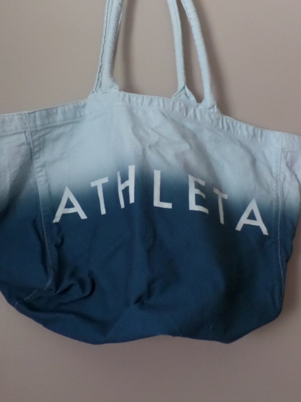 Athleta Blue Ombre Oversized Canvas Tot Bag